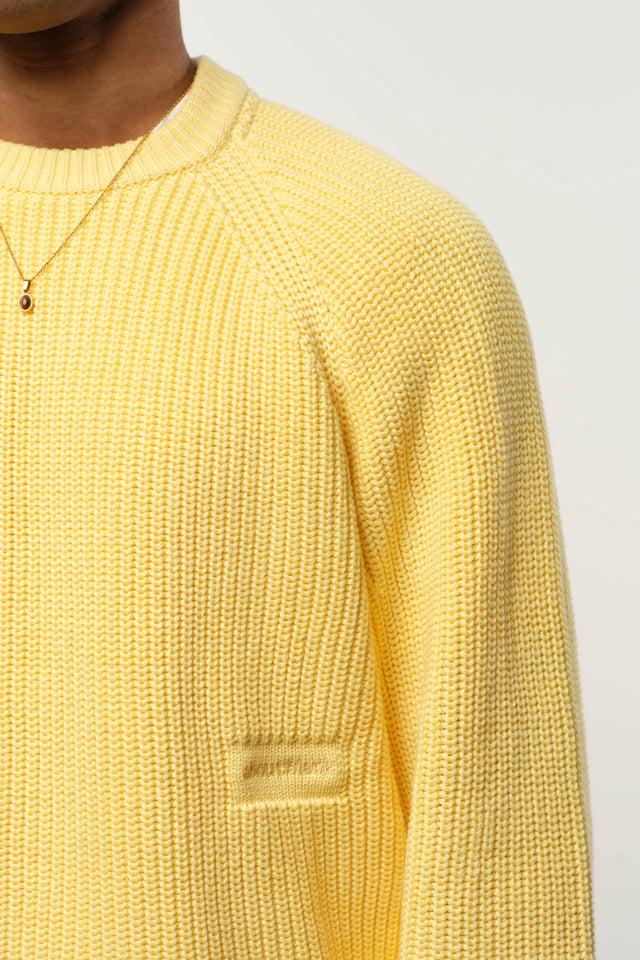 rib mock neck crew yellow