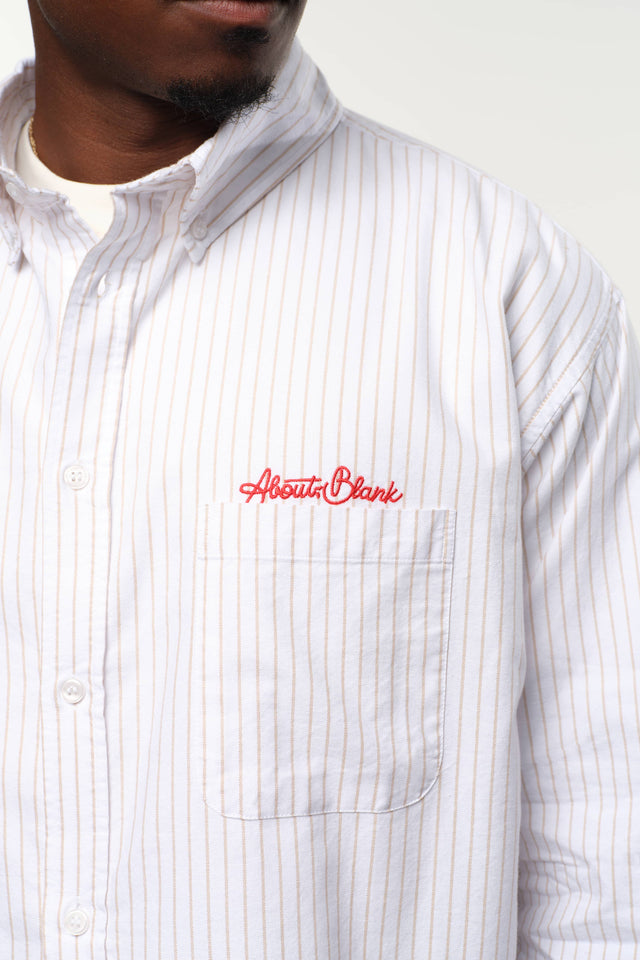oxford script shirt beige/white