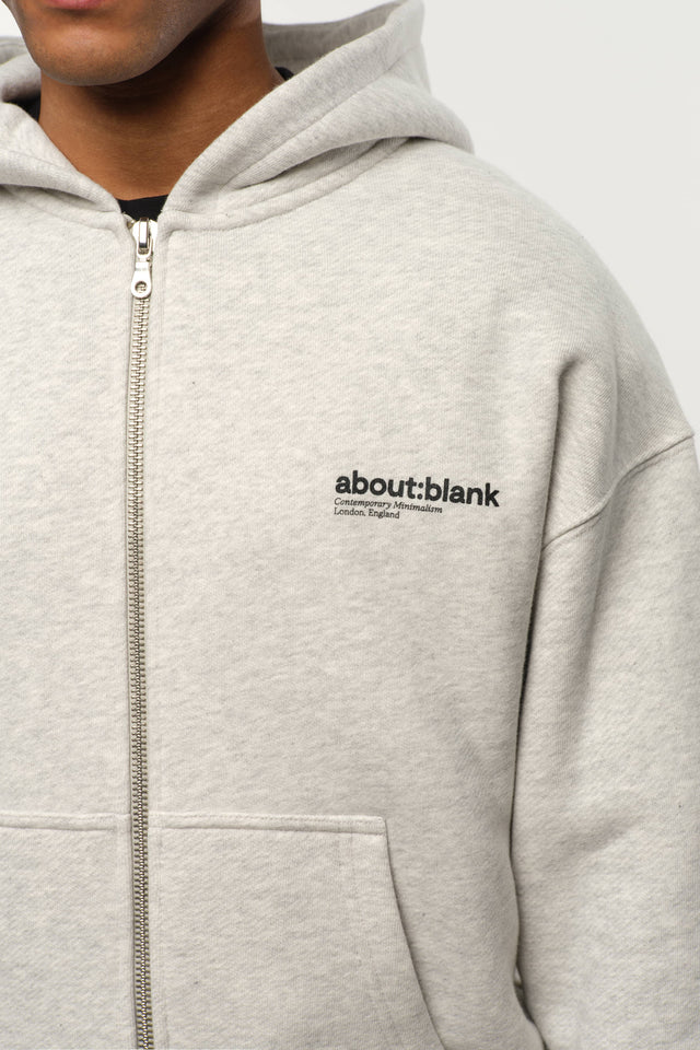 dual logo zip hoodie grey marl/black