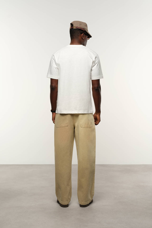 wide leg denim sand wash