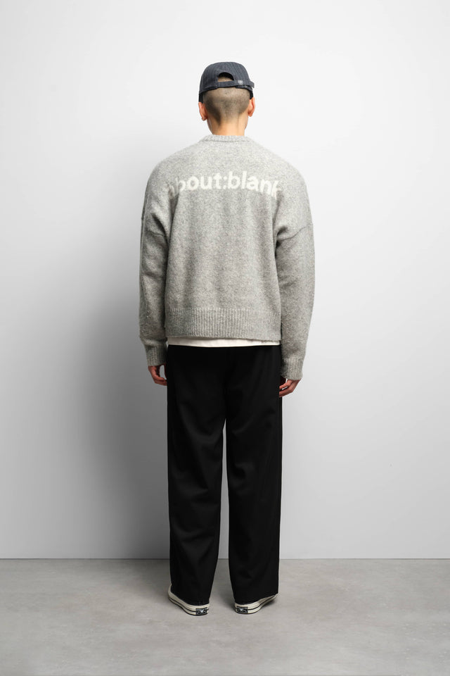 mohair knitted crewneck grey/ecru