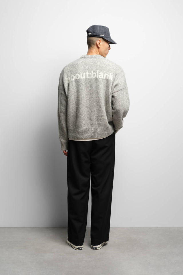 mohair knitted crewneck grey/ecru