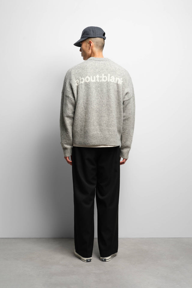 mohair knitted crewneck grey/ecru