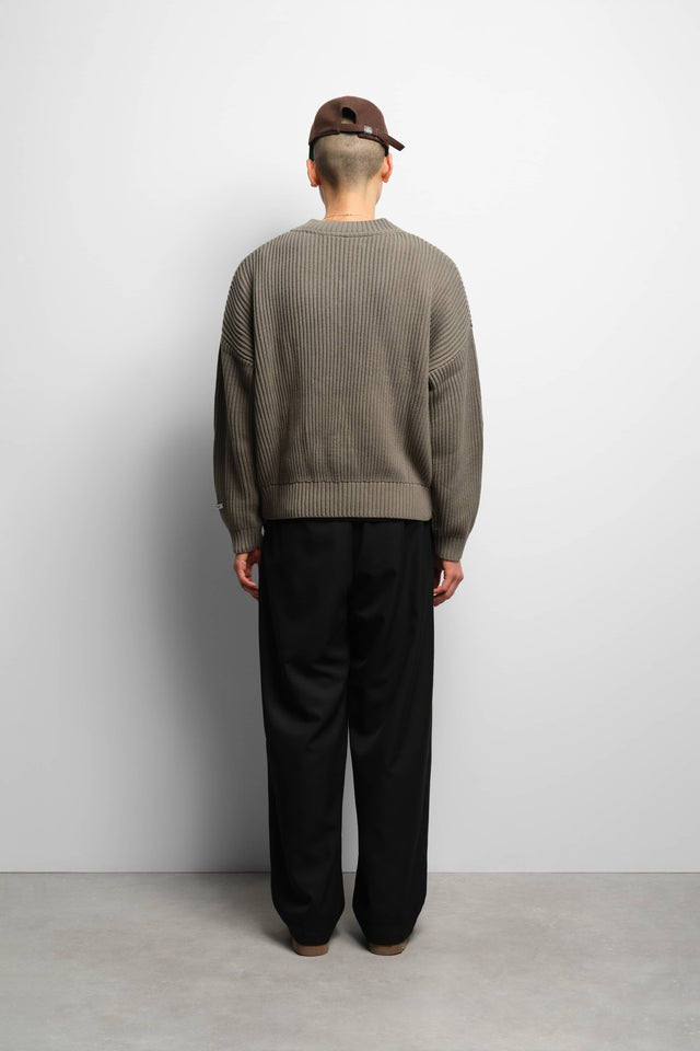 rib v-neck jumper sage