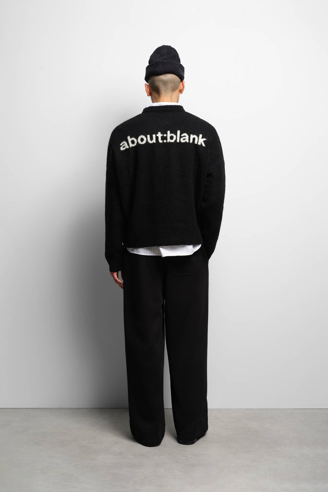 mohair knitted crewneck black/ecru