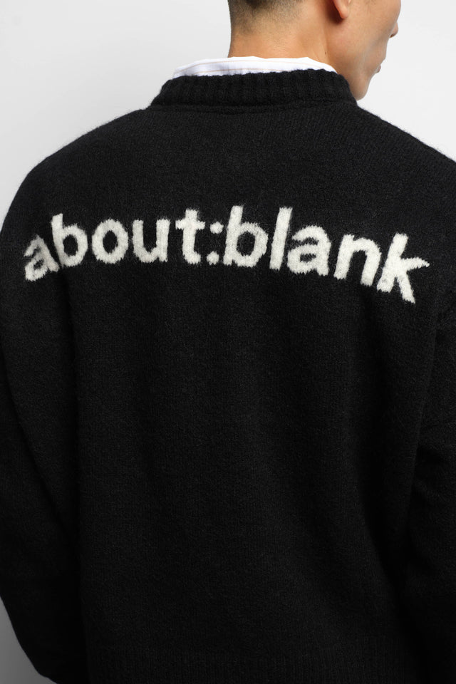 mohair knitted crewneck black/ecru