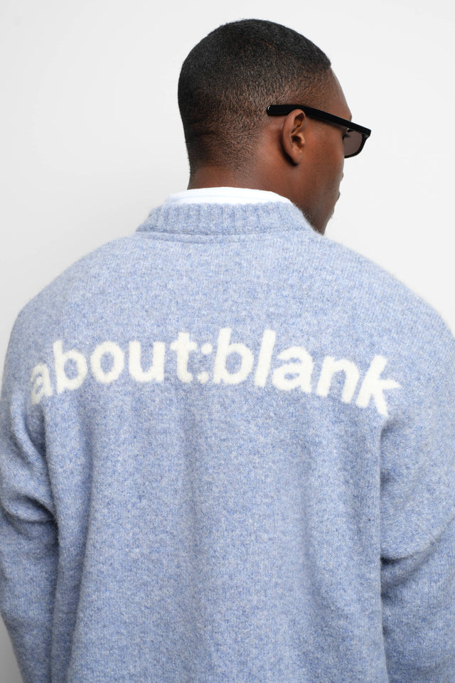 mohair knitted crewneck blue/ecru