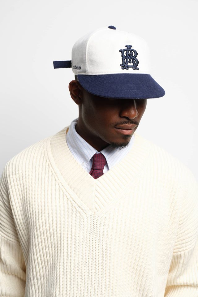 rib v-neck jumper ecru