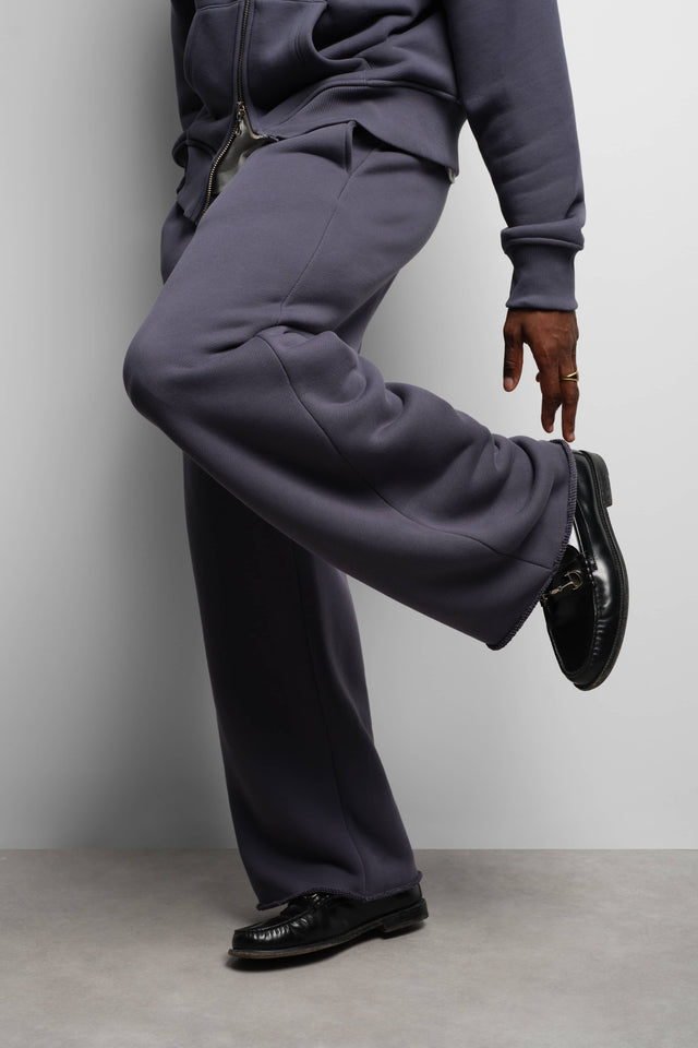 cut off sweatpant smoke blue/ecru