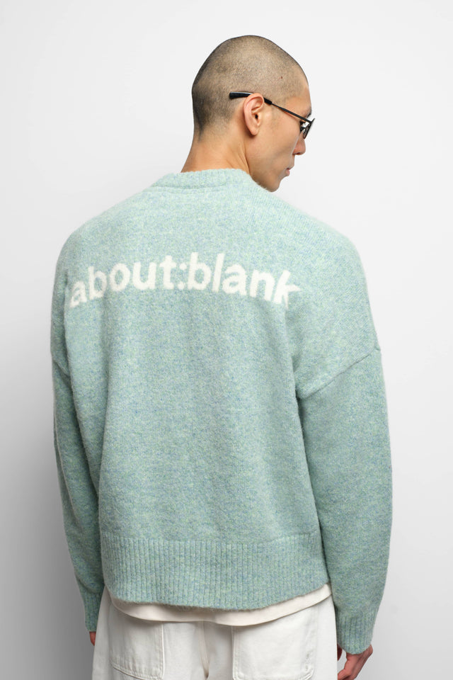 mohair knitted crewneck mint/ecru