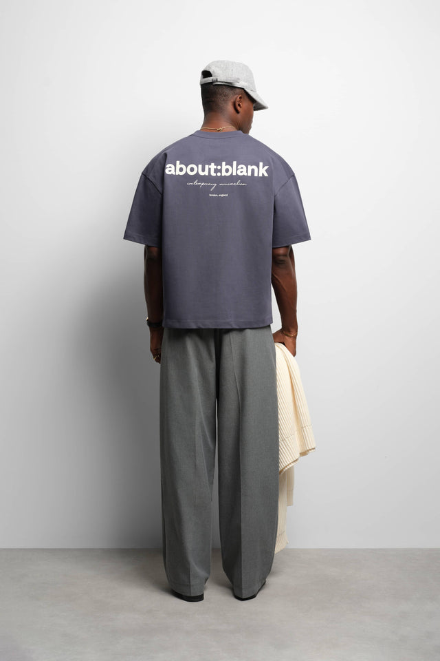 box t-shirt smoke blue/ecru