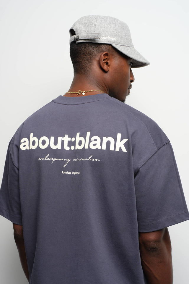 box t-shirt smoke blue/ecru