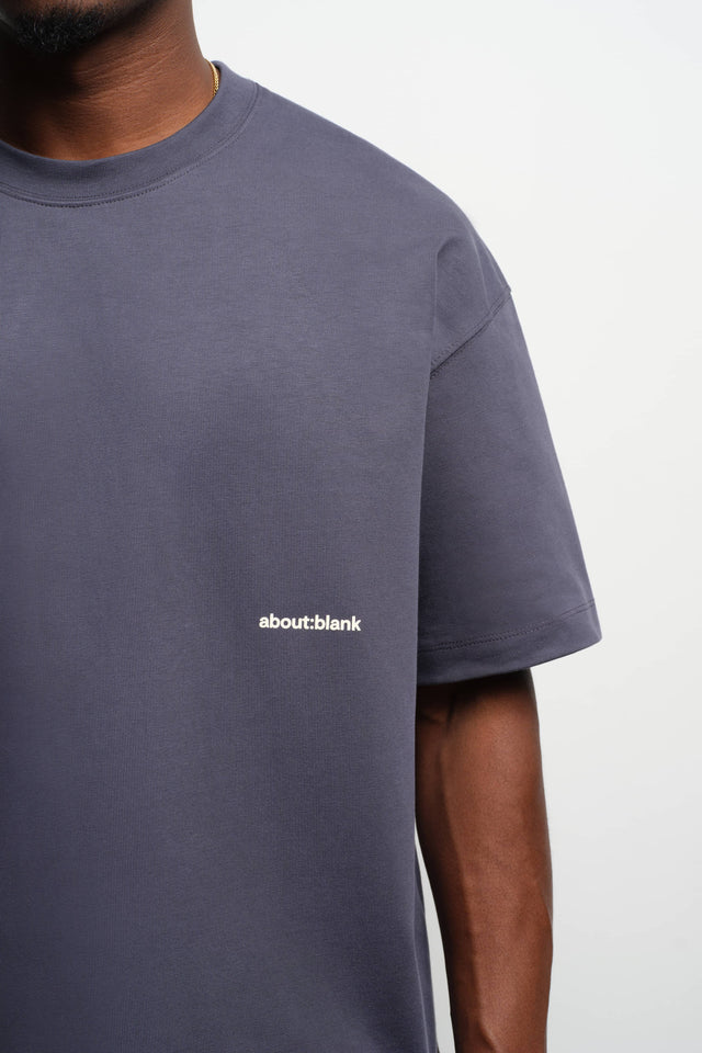 box t-shirt smoke blue/ecru