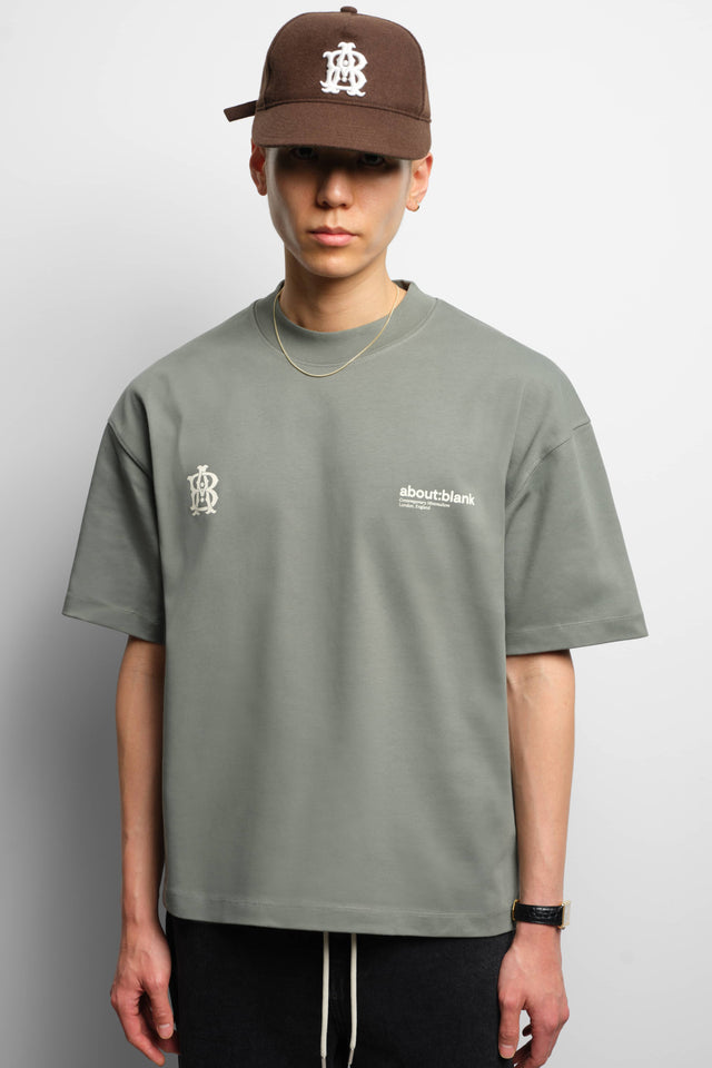dual logo t-shirt sage/ecru