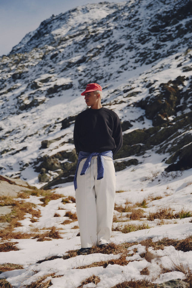 washed raglan sweat black