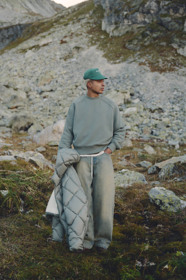washed raglan sweat sage