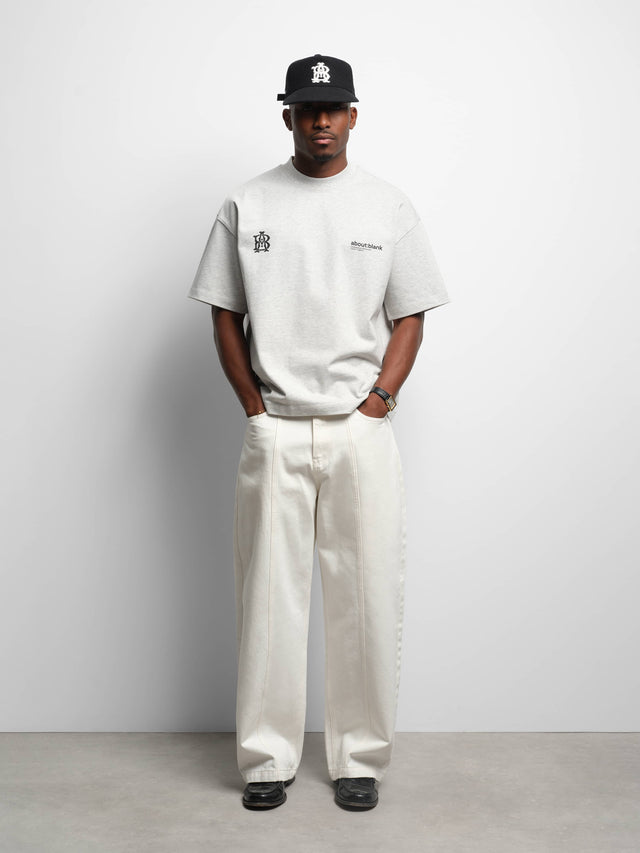 dual logo t-shirt grey marl/black