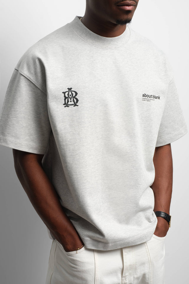 dual logo t-shirt grey marl/black