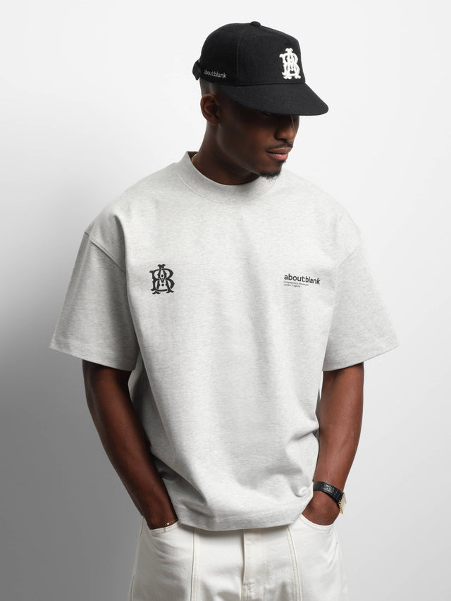 dual logo t-shirt grey marl/black
