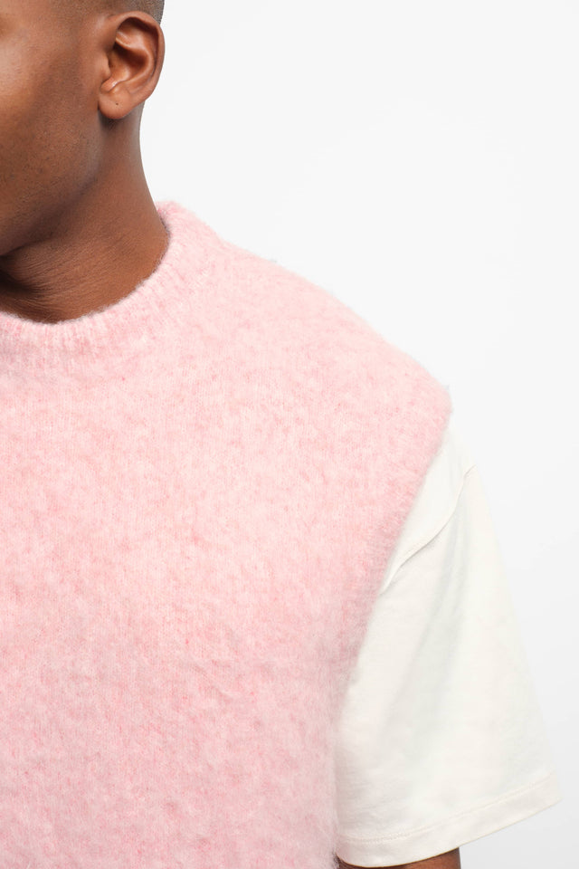 brushed vest pink