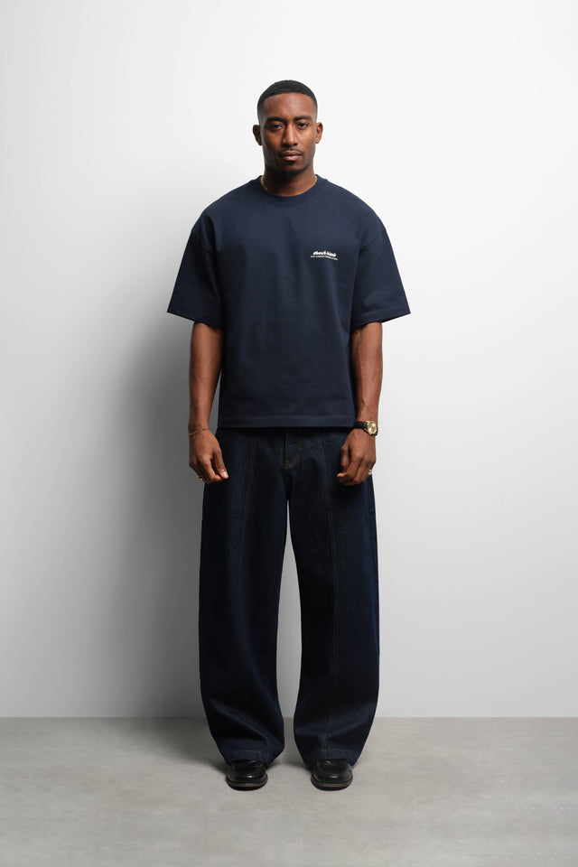 zev t-shirt navy/ecru