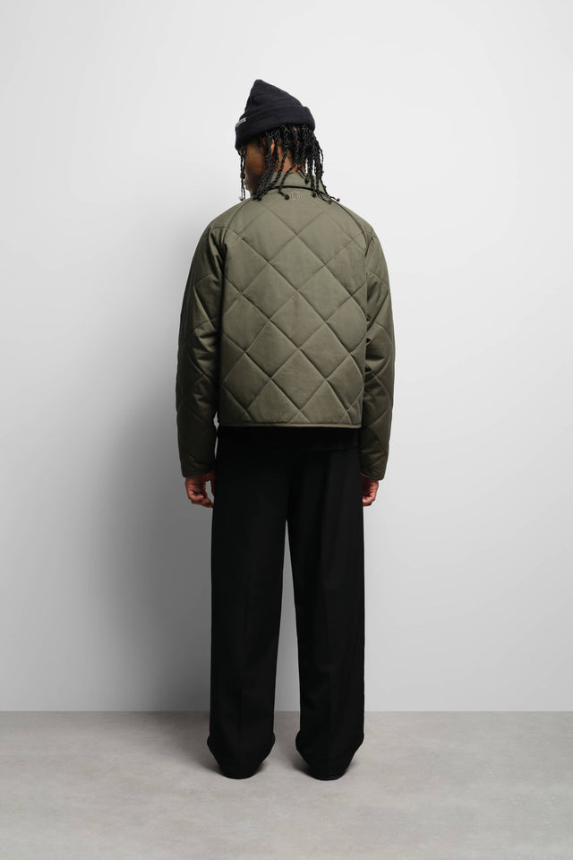 liner quilted jacket sage