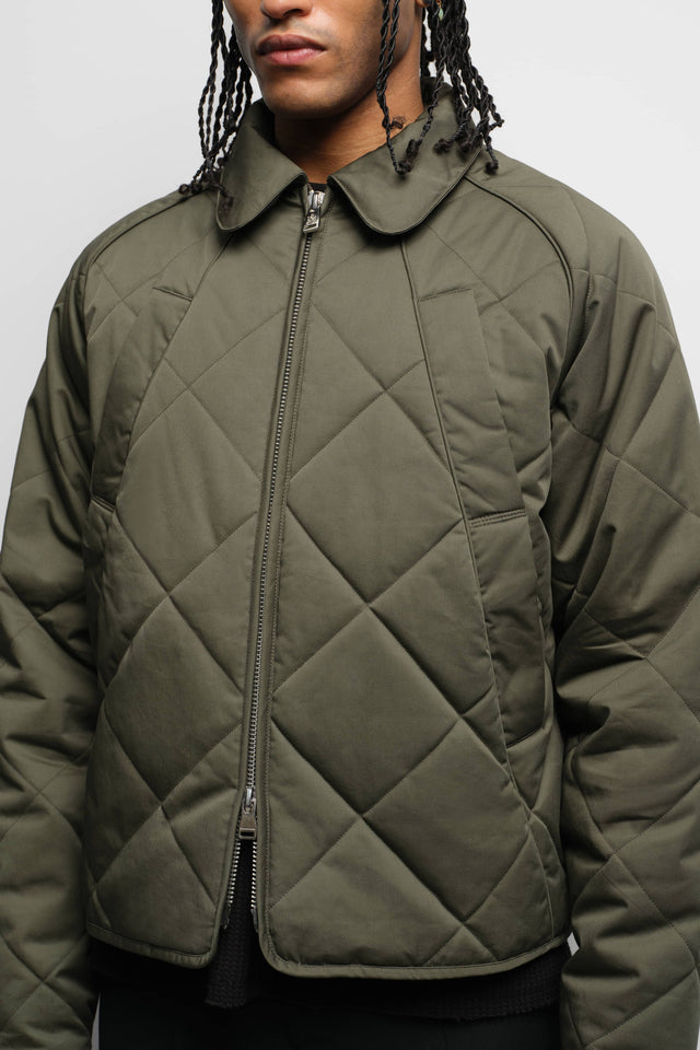 liner quilted jacket sage