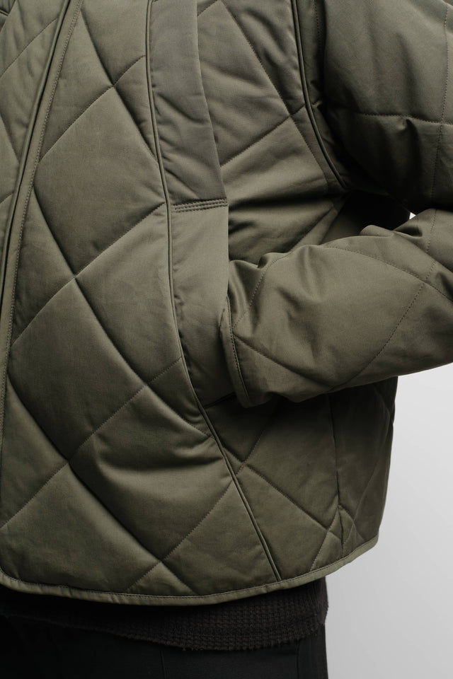 liner quilted jacket sage