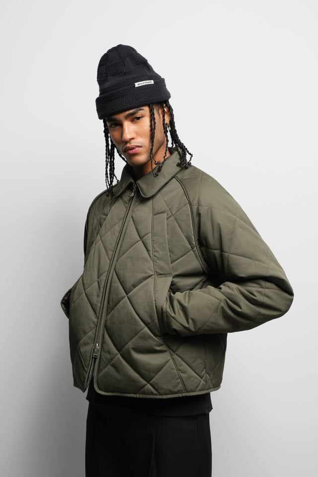 liner quilted jacket sage