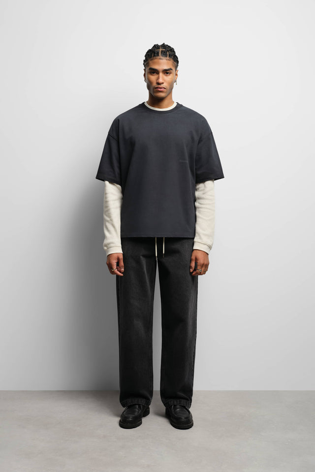 washed box t-shirt black