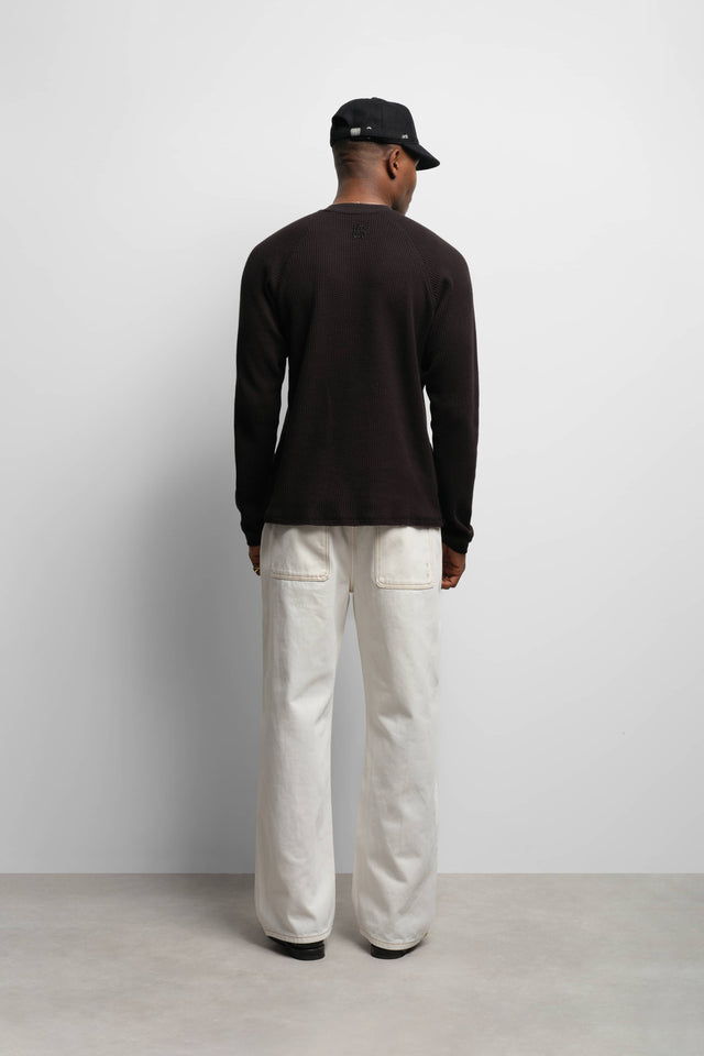 long sleeve waffle black