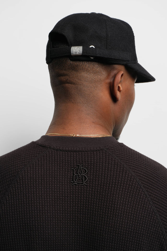 long sleeve waffle black