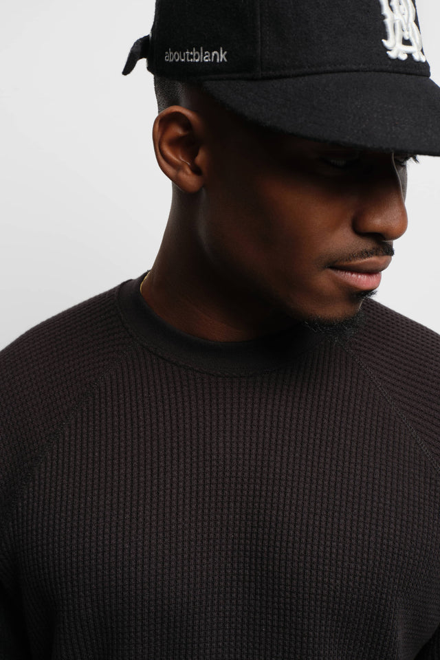 long sleeve waffle black