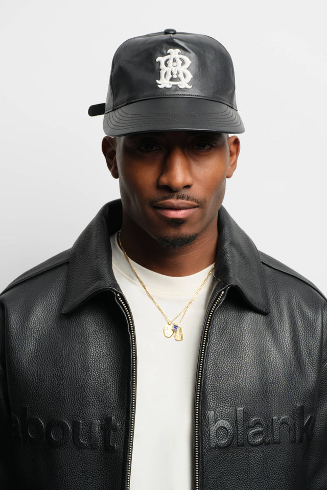 monogram cap leatherette black