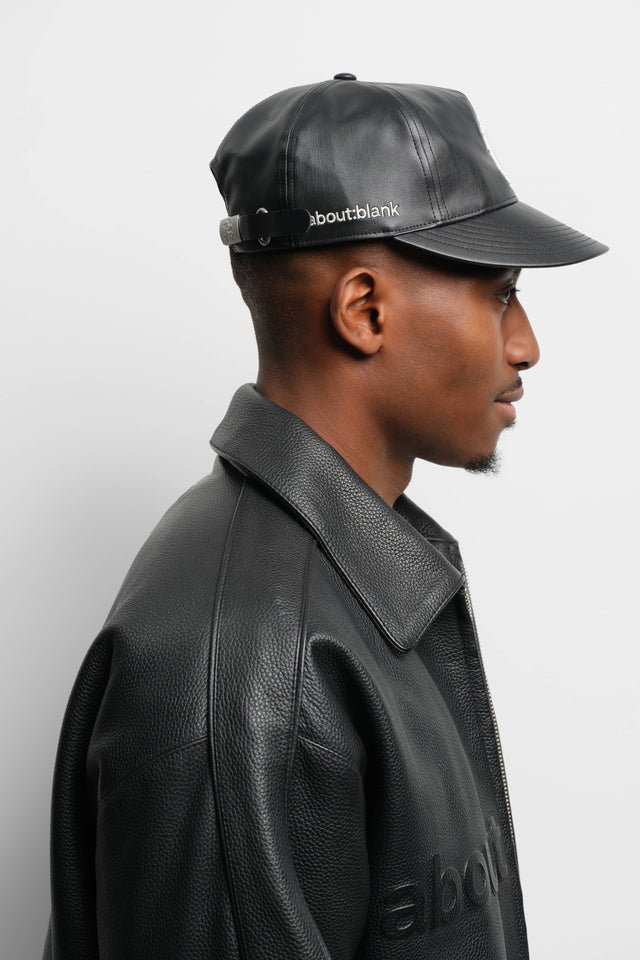 monogram cap leatherette black