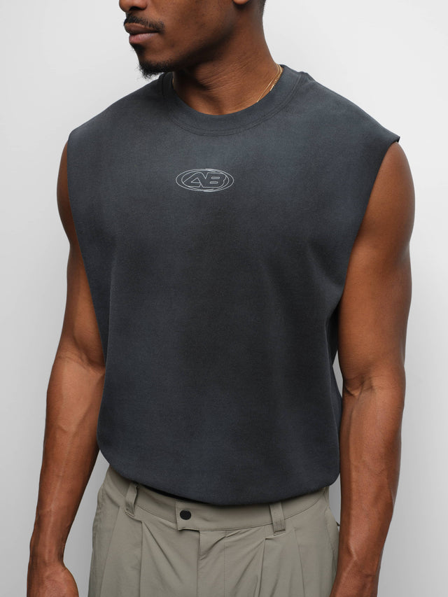 ellipse sleeveless t-shirt washed black