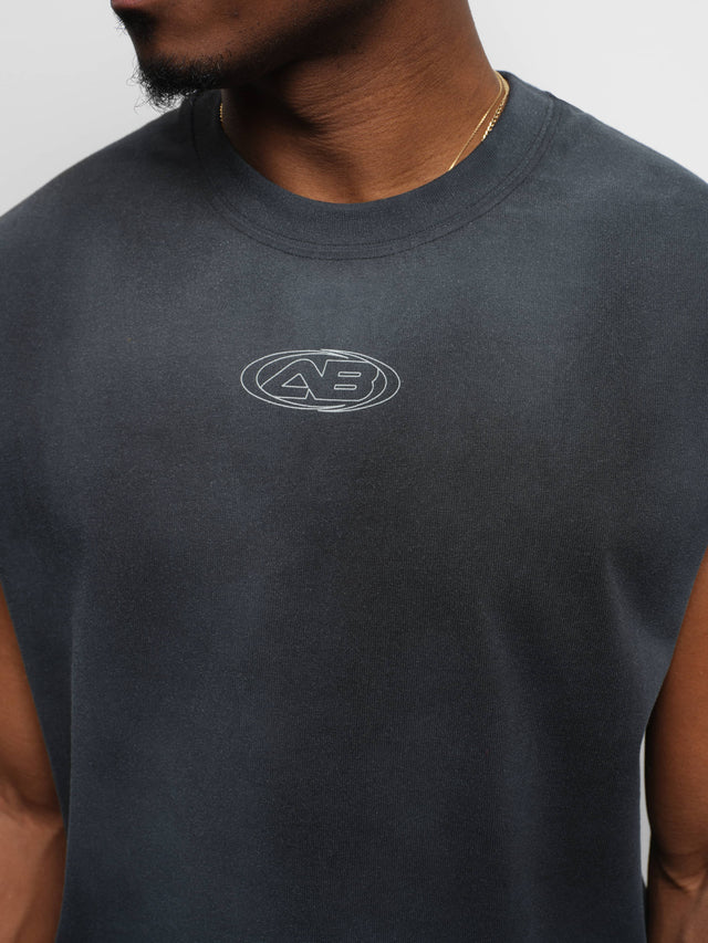 ellipse sleeveless t-shirt washed black