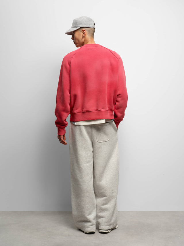washed raglan sweat red