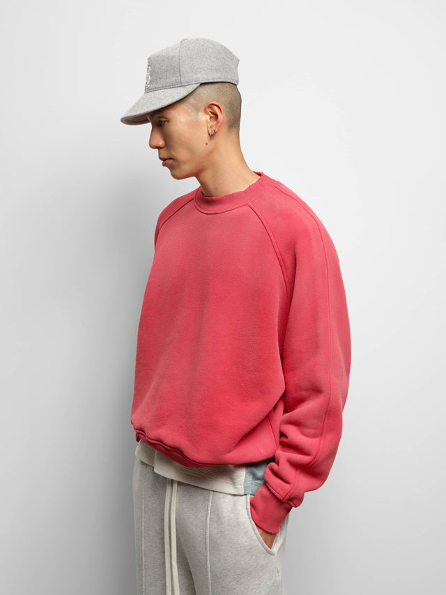 washed raglan sweat red