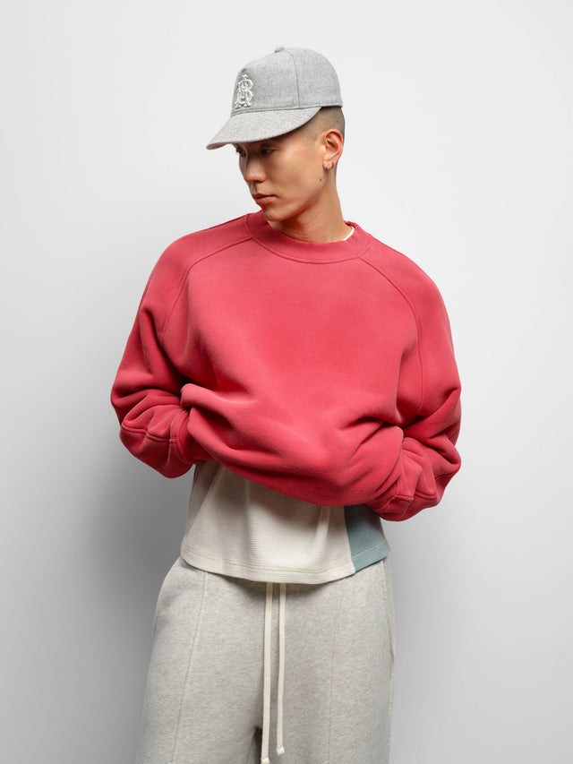 washed raglan sweat red