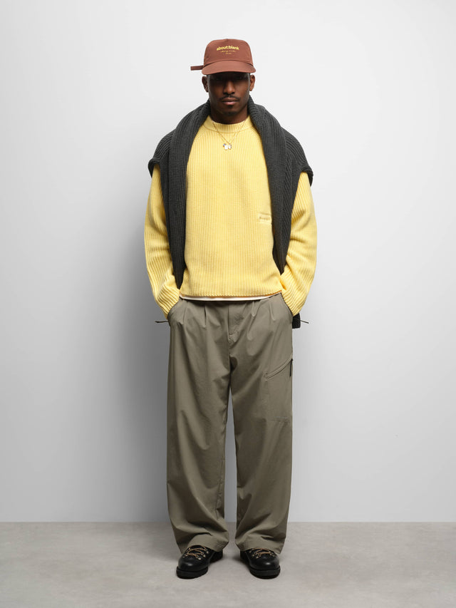 rib mock neck crew yellow