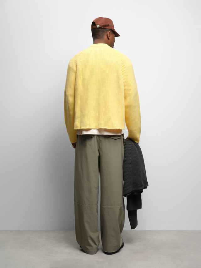 rib mock neck crew yellow