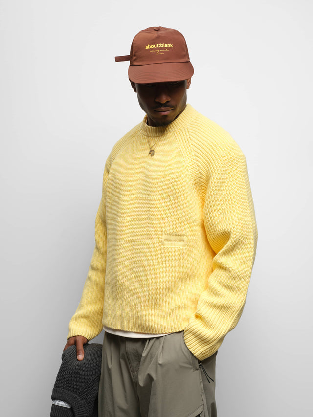 rib mock neck crew yellow