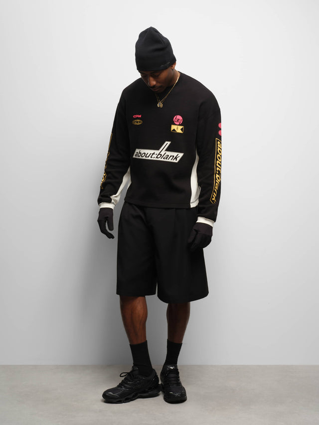 slalom graphic waffle t-shirt black