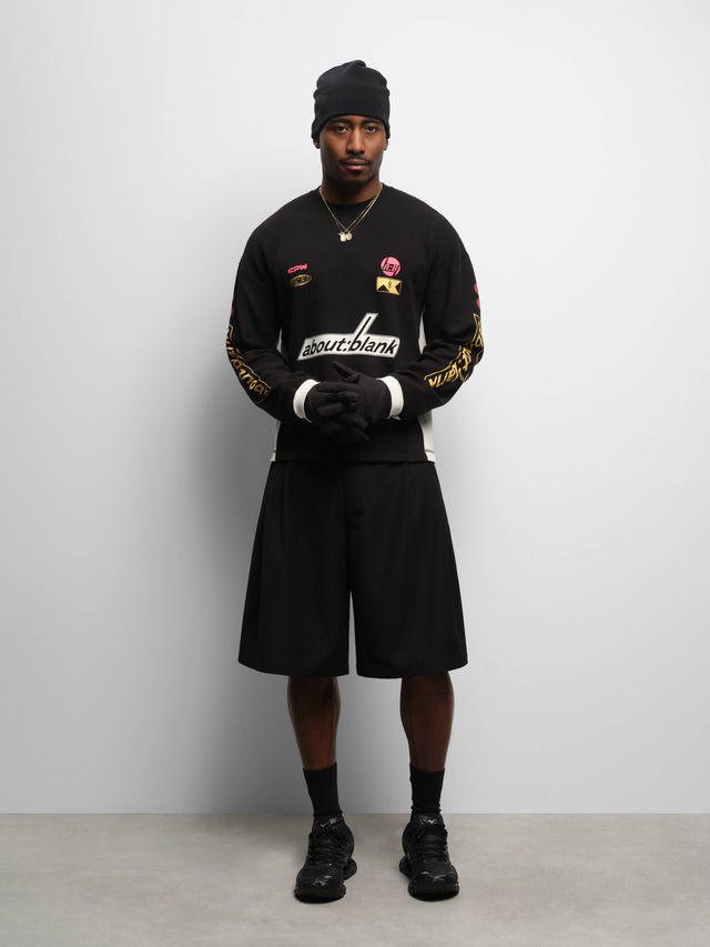 slalom graphic waffle t-shirt black