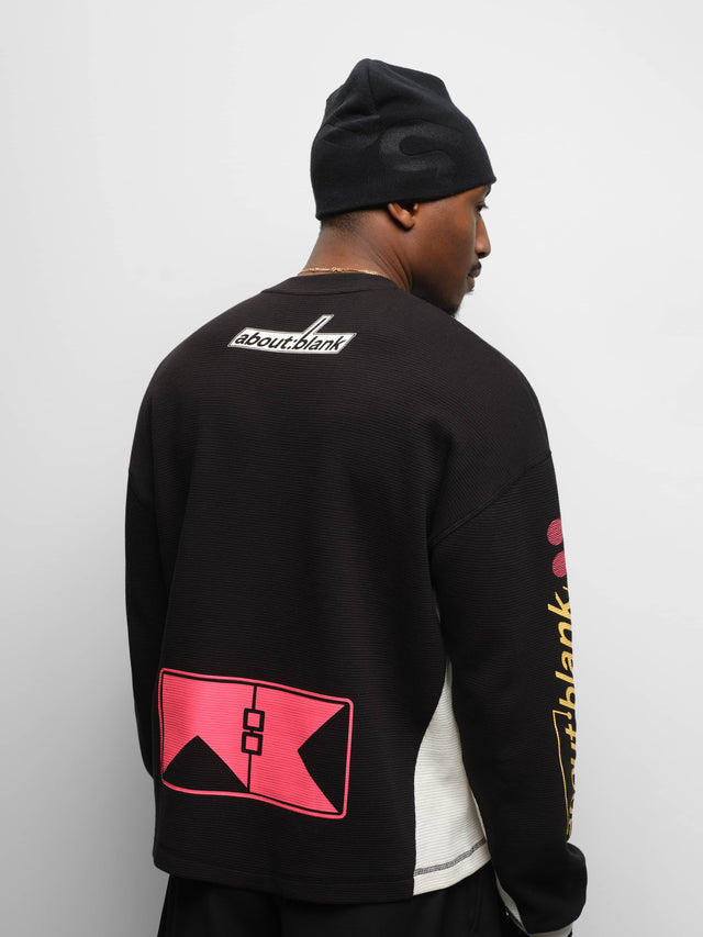 slalom graphic waffle t-shirt black