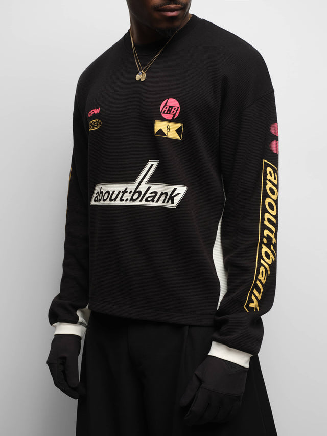 slalom graphic waffle t-shirt black