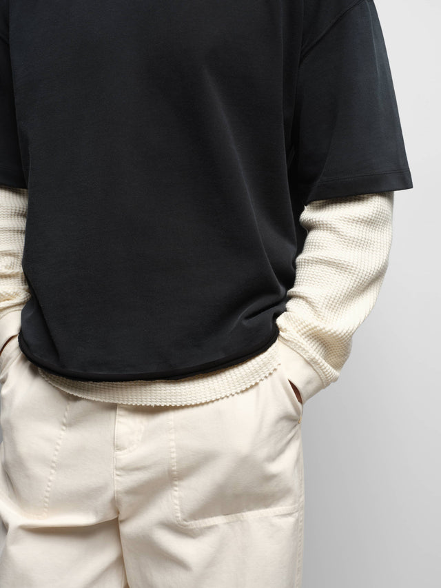 raw hem ellipse t-shirt washed black