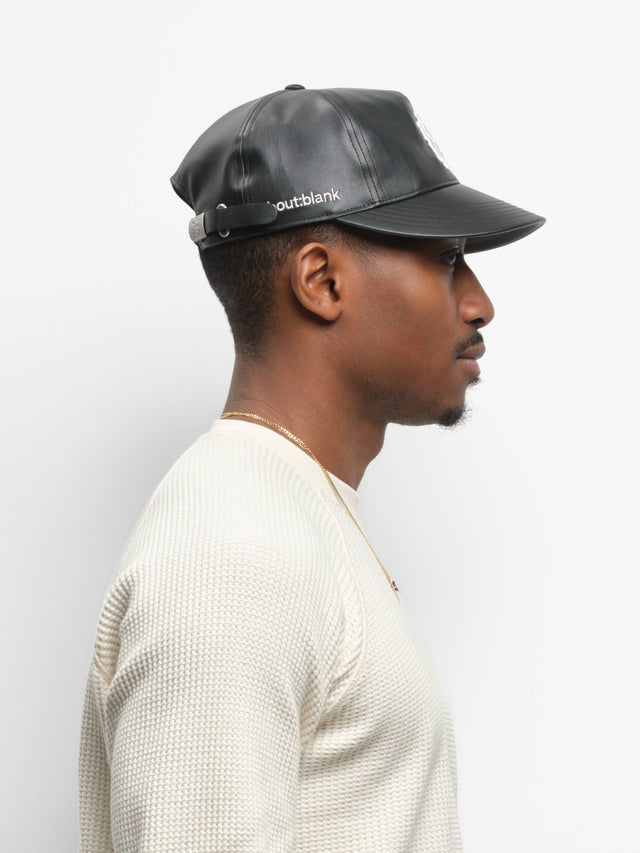 monogram cap leatherette black
