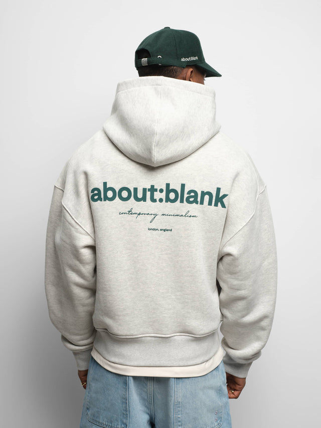 box hoodie grey marl/epsom green